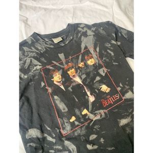 Vintage Style Beatles Black and White Tie Dye Graphic Tee